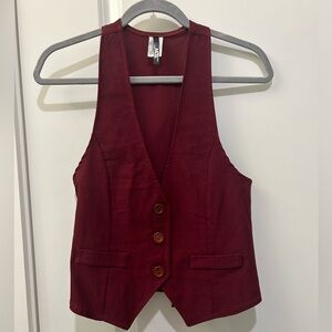 NWOT maroon vest